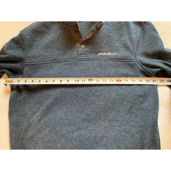 Eddie Bauer Mens‎ L Blue Quarter 1/4 Pullover Sweater - Picture 6 of 11